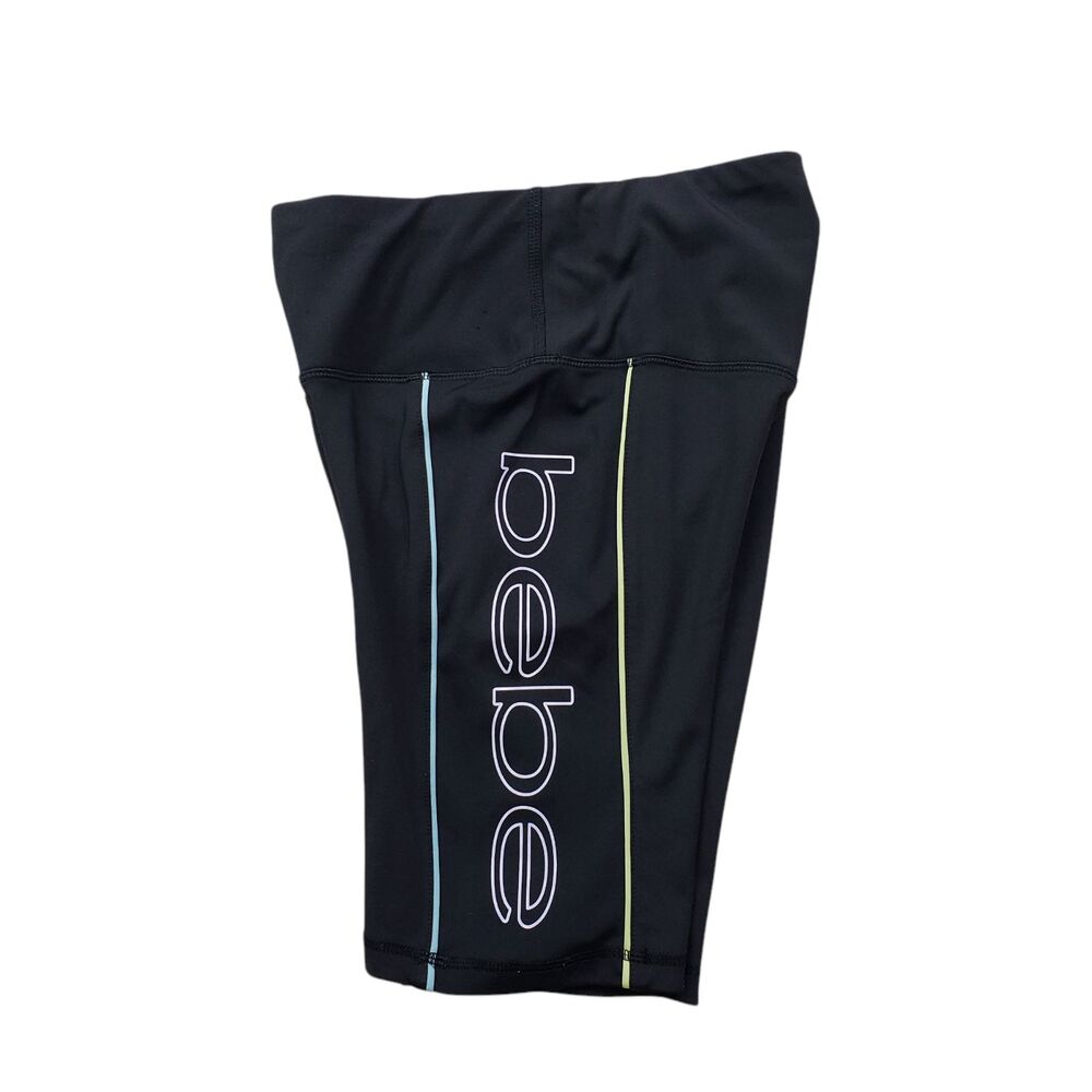 Bebe Sport Contour Aruba Bike Shorts Womens Small Black High Rise Cycling - Picture 3 of 9